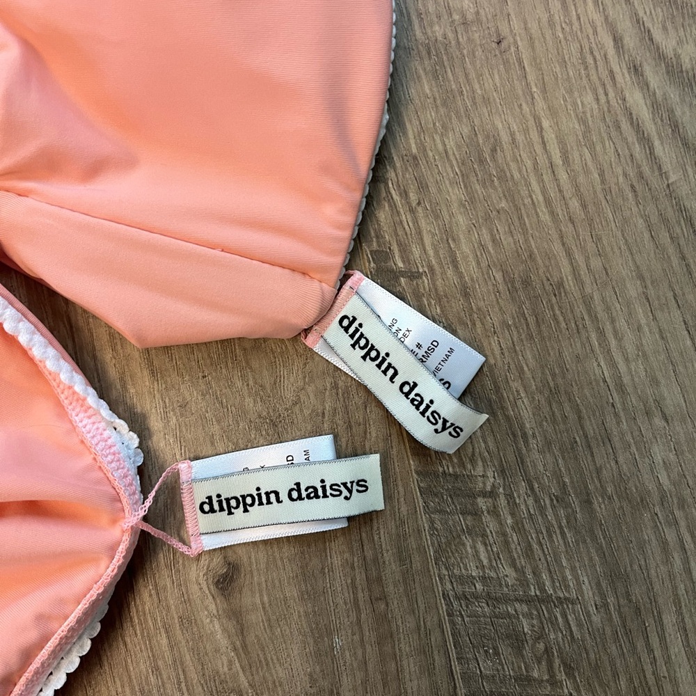 Dippin' Daisy's Coral Bikini with White Bows - Picture 3 of 3